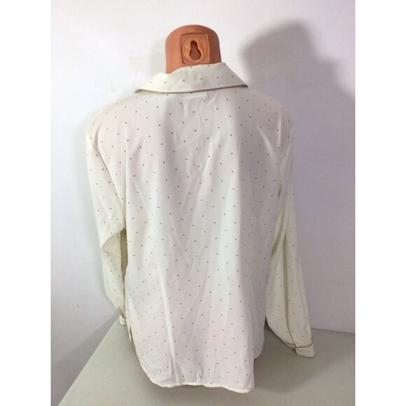 Polka Dot Preppy Shirt Blouse Womens XL New - Picture 2 of 7